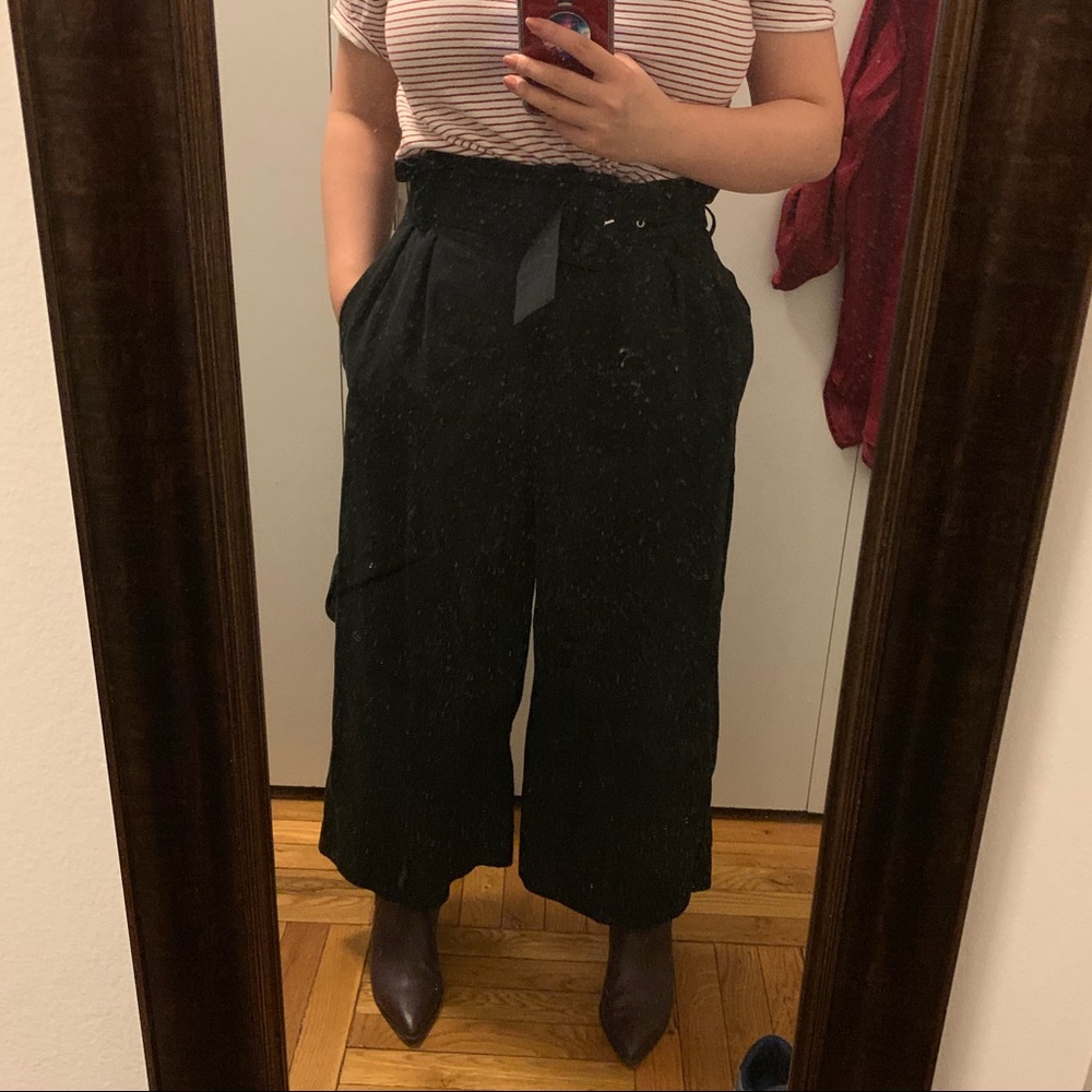Zara crop wide leg pants